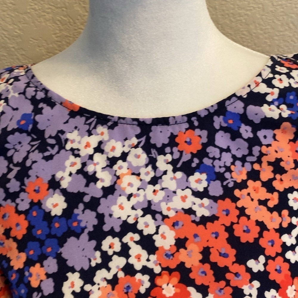 Juicy Couture Colorful Floral Ruffled Flutter Sleeve Blouse. Sz L. - Picture 5 of 16